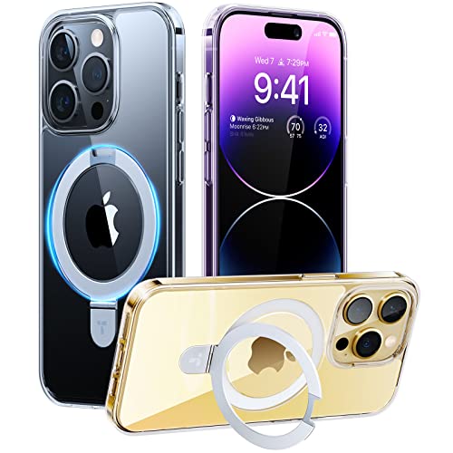 TORRAS UPROâ¢ Ostand for iPhone 14 Pro Max Case [Compatible with Magsafe] with Invisible Stand, [MIL-Grade Drop Protection] [Never Yellow] Shockproof Slim Magnetic Case for iPhone 14 Pro Max, Clear