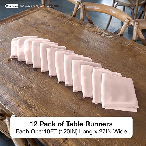 Bluekate Pink Chiffon Table Runner 120 Inches Long, 12 Pack Of Table Runners. Sheer Fabric For Draping Or Centerpiece Table Decorations. Gauze Wedding Arch Draping Fabric, Blush Chiffon Fabric Decor #TOP2