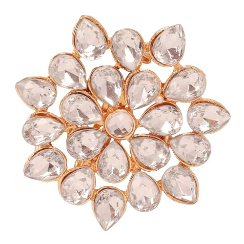 Image of Touchstone Indian Bollywood Handcrafted Designer Jewelry Brooch Lapel Pin in Gold Or Silver Tone for Women.
