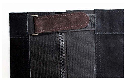 KNIGHT GUARD Over-the-Boot Half Chaps for Horseback Riding | Size Extra Large (XL) | Two-Tone Genuine Leather | Customized Fit with Adjustable Strap | 18