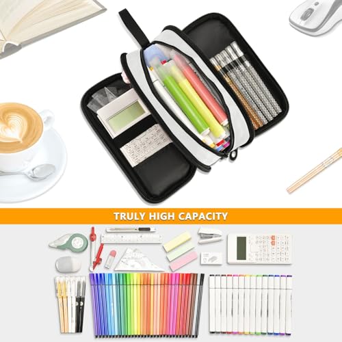 Image of senya Big Capacity Pencil Pen Case, White Horse Pen Box for School Office College Multi-Purpose Pouch Holder Organizer Cosmetics Bag