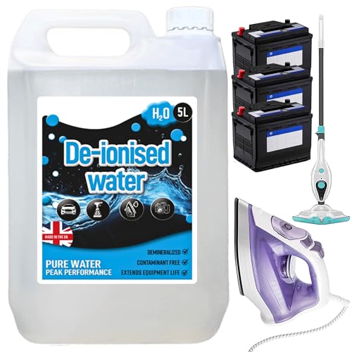 5 Litre Deionised Water Mineral-Free Ideal For Batteries, Steam Irons & Cleaning Multi-Purpose Distilled Water (2)