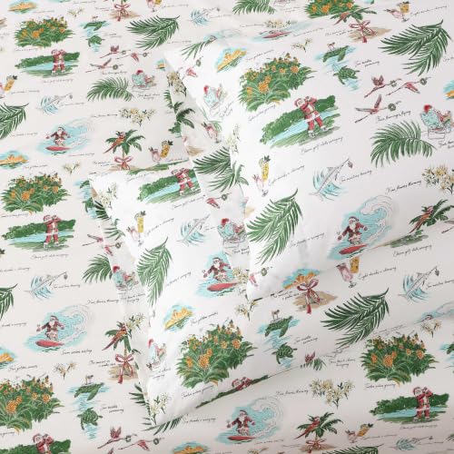 Image of Tommy Bahama - Holiday Queen Cotton Percale Sheet Set with Pillowcases