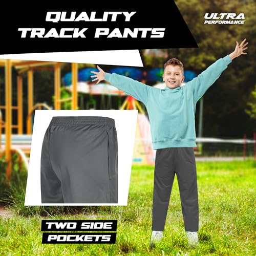 Ultra Performance 3 Pack Boys Athletic Active Sweatpants Tricot Open Bottom Track Pants for Boys4