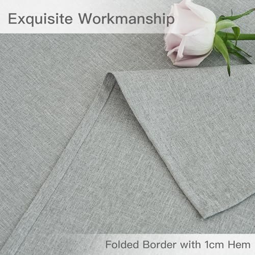maxmill Linen Texture Tablecloth Water Resistant Antiwrinkle Spillproof Wipeable Washable Soft Fabric Table Cloth for Dining Room, Buffet Banquet Party Holiday, Rectangular 60 x 108 Inch, Light Grey by maxmill - Used condition - Image 6