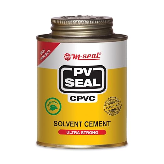 Pidilite M Seal CPVC Solvent Cement Ultra Strong for CPVC and UPVC Pipes and Fittings (200 ml, Tin Can, Yellow) with Brush Inside