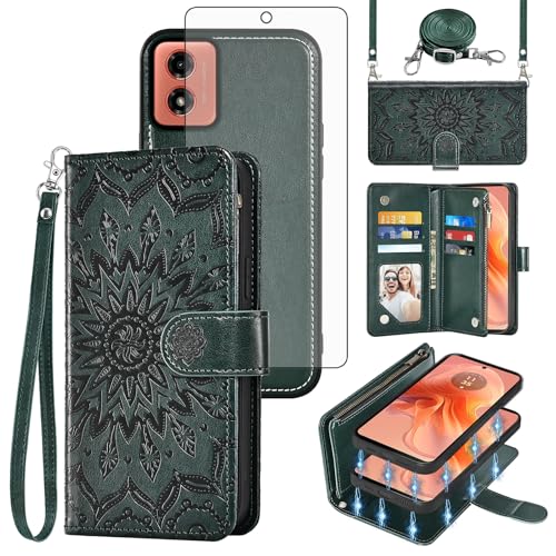 Coque Motorola G04 G24 zippée verte pour ne plus jamais perdre vos cartes et clés