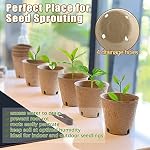 102 Pots de tourbe pour semis, 3.15 Inch Pot de plantation biodégradable pour semis, pots de démarrage de semences de plantes de jardin avec puits de drainage pot de tourbe pour fleur de légumes biologiques, bonus 50 Étiquettes végétales
