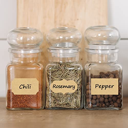 Wisdompro Fancy Shape Kraft Label Stickers, Self Adhesive Gift Tag Stickers Blank Writable Labels For Essential Oil Bottles, Jars, Food Containers (256 Pcs, Small) #TOP3