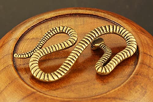 Estatua decorativa pequeña de serpiente Feng Shui en latón miniatura 5