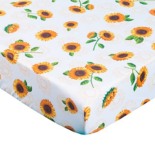 La Premura Sunflower Baby Girl Crib Bedding Set For Girls, 3-Piece Nursery Crib Set Including Crib Sheet, Blanket And Crib Skirt, Sunflower Baby Stuff, Beige & Orange #TOP2
