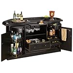 Howard Miller Tivon Wine-cabinets II - Wood Stemware Rack 16 Bottle Wine Storage Black Finished | Ice Bucket Bar Cabinets for Home & Storage with Locking Doors Portable Bar Table for Events - Image 5