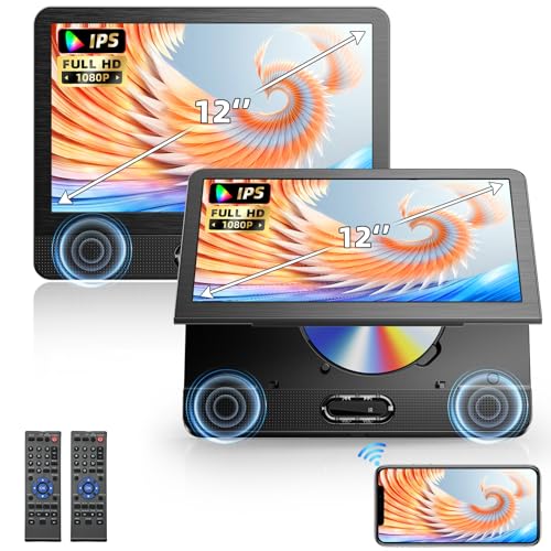 Arafuna 12' Car Headrest DVD Player with HD IPS Screen, Support Phone Wireless Mirror Link, Car DVD Player Dual Screen with HDMI Input,Memory Function, Back seat Rear Entertainment System