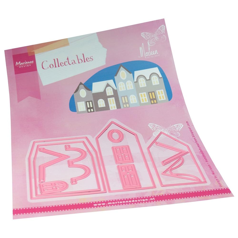 Marianne Design Collectables, Houses by Marleen, Intricate Designs and Embossed Details for Paper Crafts, Pink, One Size