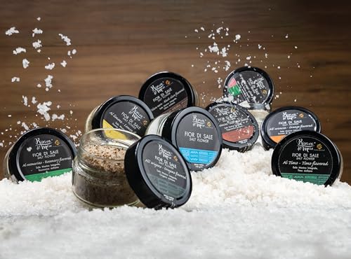 Sal marina entera flor de sal | Flor de sal marina natural de las salinas de Trapani (Sicilia) | 120g (Pack de 6)