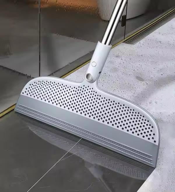 Silicone Floor Mop | Adjustable Floor Wiper for Bathroom, Kitchen, Tile & Marble | Wet Dry Cleaning Squeegee Mop. (Gery)-image-46