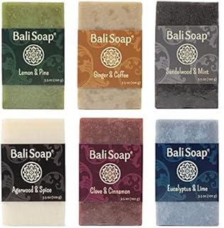 Bali Soap - Masculine Collection Natural Soap Bar, All Natural Mens Soap, Bath Soap & Luxury Gift for Men - Vegan & Handmade Soaps for Face, Hand & Body, 6pc 3.5 Oz Each
