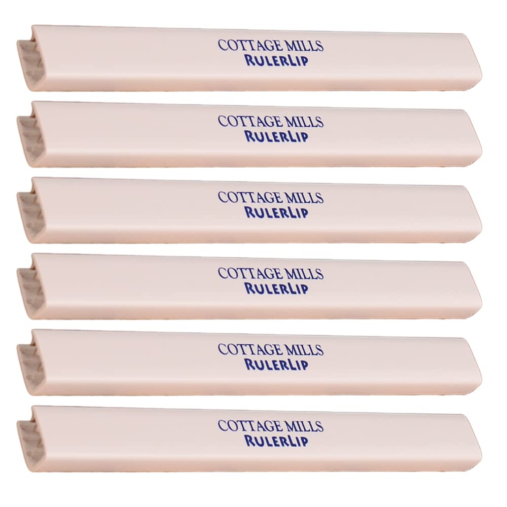 RulerLip 6 Inch - Stabilize Your Ruler - Turns Ruler Into a T-Square - 6 Pack