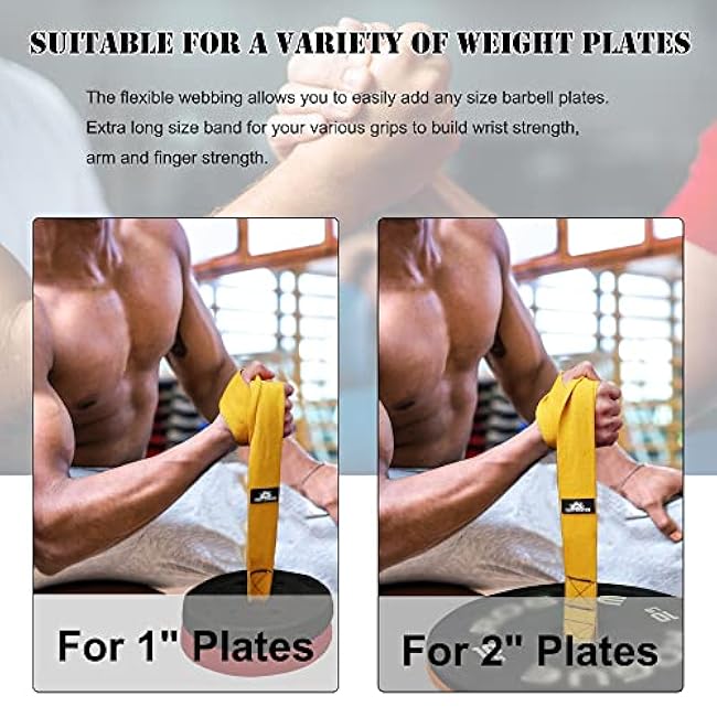 Arm Wrestling Training Loading Strap for Barbells, Arm Finger Wrist Exerciser Strengthener, Forearm Muscle Strength Workouts Tools Suitable for Home and Gym Training