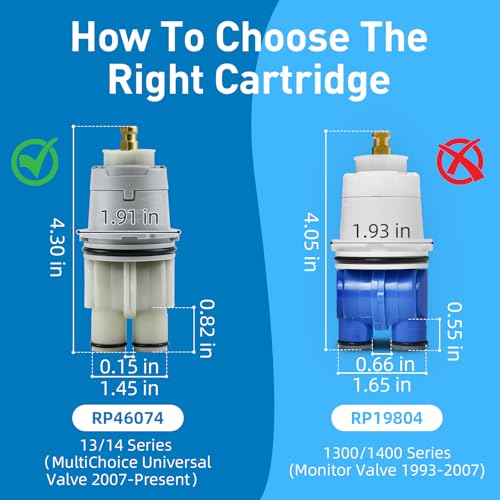 RP46074 Shower Cartridge for Delta MultiChoice 13/14 Series Single Handle Tub&Shower Faucets, Replacement Monitor Pressure Balancing Cartridge, Easy to Install
