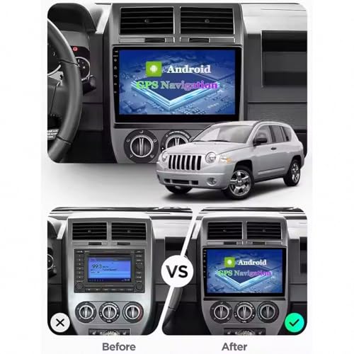 Radio coche 2 DIN para Jeep Compass 2006-2010: autoradio con pantalla táctil de 64G 2