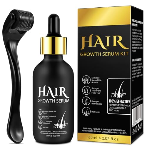 Bartroller Bartwuchs Haare Bartöl 0 5 mm Bartroller Bartpflege Set FüR MäNner Biotin Beard Oil Stimulieren & StäRken Bart Und Haarwachstum Bartwuchsmittel MäNner Bartwuchs-Set 60ml