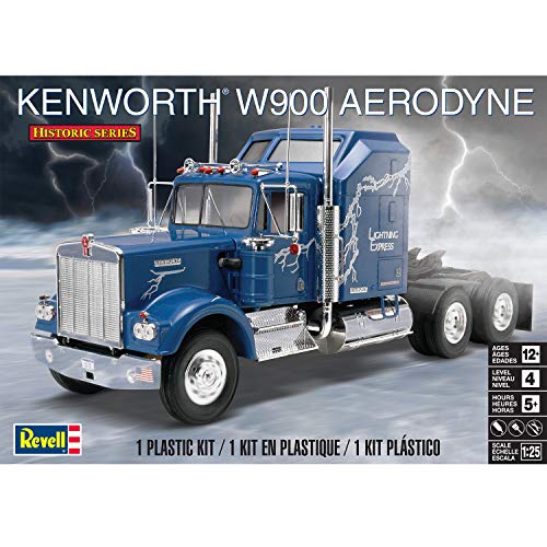 Revell 85-1507 Kenworth 900 Aerodyne Tractor 1:25 Scale 115-Piece Skill Level 4 Model Building Truck Kit, Blue, 12 Years Old And Up #TOP4