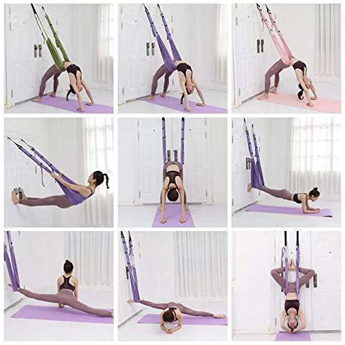 Waist Back Leg Stretch Strap Yoga Fitness Band,Stretching Equipment with Door Anchor for Dance Aerial Yoga Ballet Leg Stretching Exercise (Light Green) - Image 4