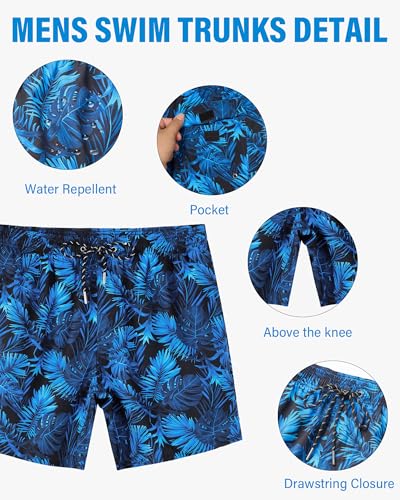 Mens Lined Swim Trunks: 7 inch Quick Dry Stretchy Soft with Mesh Liner Pockets Drawstring Sea Beach Pool Water Sport4