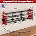 12 Cordless Drill Holder Large Power Tool Organizer Wall Mount with Side Pegboard & Screwdriver Holder, 4-Tier Heavy Duty Metal Tool Storage Rack with 4-Outlet Power Strip