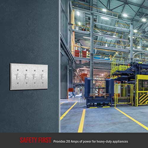 Enerlites 20 Amp Heavy Duty Toggle Light Switch, Single Pole, 20A 120/277V, Grounding Screw, Commercial Grade, Ul Listed, 81201-W, White #TOP5