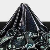 TELA LICRA STRETCH CON PELÍCULA DE FOIL TORNASOL EN PATRÓN DE SERPIENTE, ANCHO 150cm (NEGRO, 1)