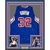 Framed Facsimile Autographed Blake Griffin 35x39 Los Angeles LA Blue Reprint Laser Auto Basketball Jersey