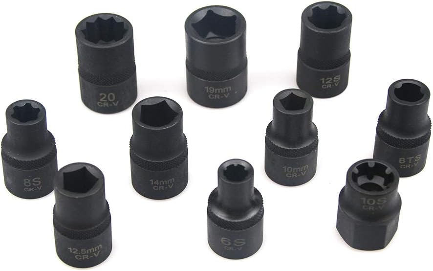 10PC Special Socket Cylinder Head Screw Removal Brake Caliper Socket Tool Set kit for Nissan Subaru Ford Peugeot