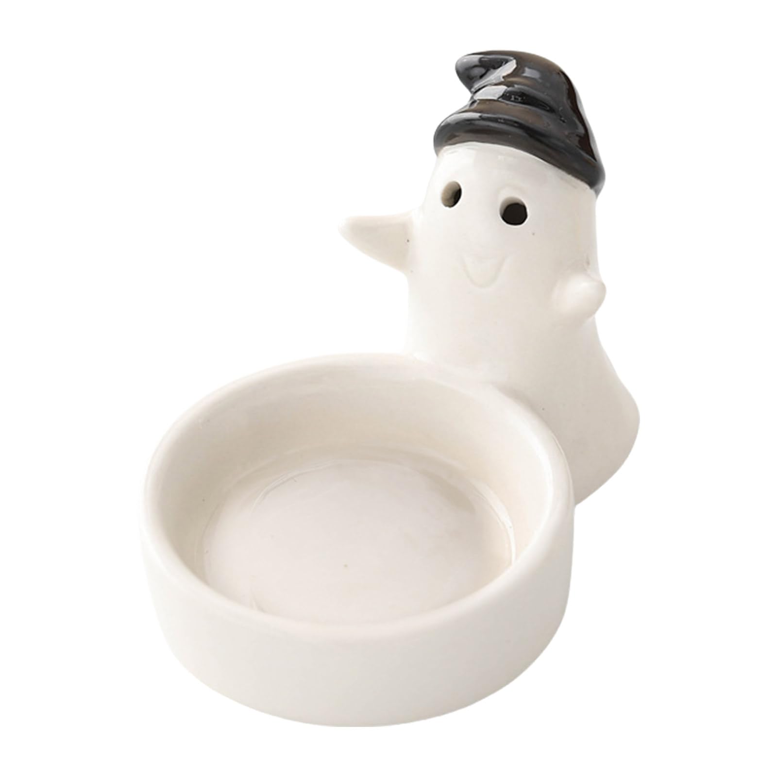 Ceramics Cartoon Ghostly Figurine Holder Halloween Tealight Holder Candlestick Table Decors for Festivals Party Ceramics Ghostly