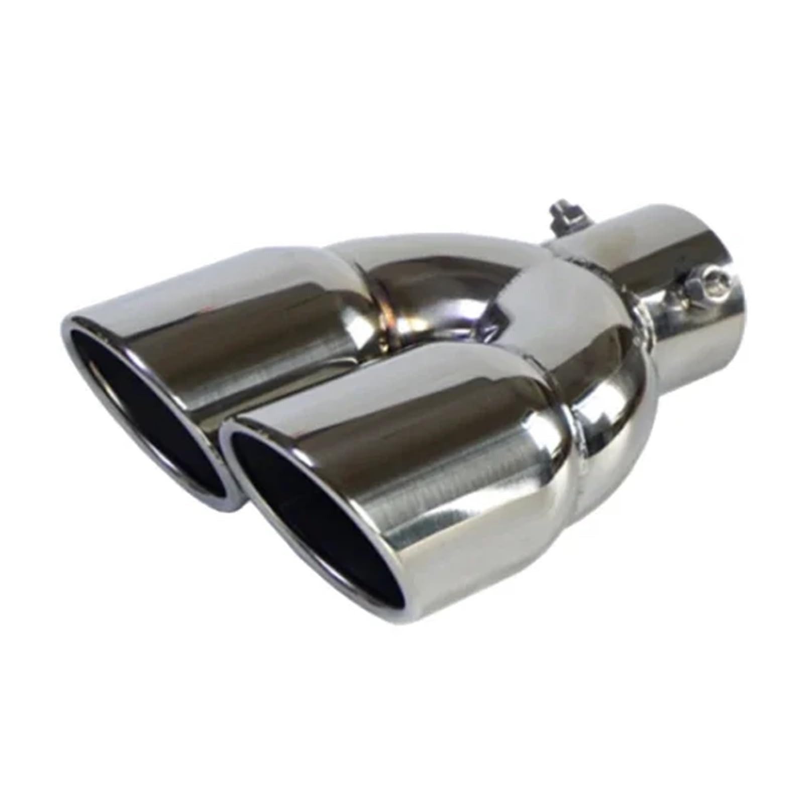 Rura wydechowa samochodu Uniwersalny 63mm Samochodowy Wlot Podwójny Tylny Wydech Końcówka Rury Wydechowej Czarny Stal Nierdzewna(Silver Z)