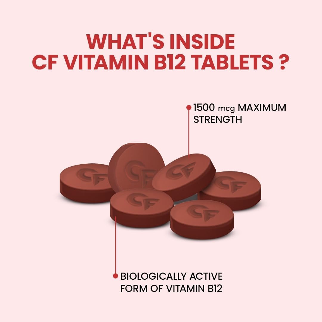 Carbamide Forte Vitamin B12 Tablets | Methylcobalamin 1500mcg - Active Form of Methylcobalamin Vitamin B12 Supplements for Men & Women - 60 Tablets 4