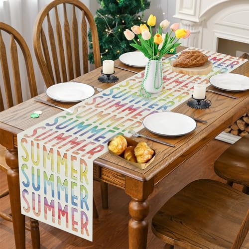 GPGHE Summer Table Runner Gradient Summer Table Runners 13x90 Inch Seasonal Holiday Home Party Kitchen Dining Table Decor by GPGHE - Used condition - Image 5