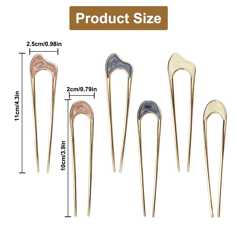 3 forcine per capelli a forma di U francese, con torsione french french french pin, french