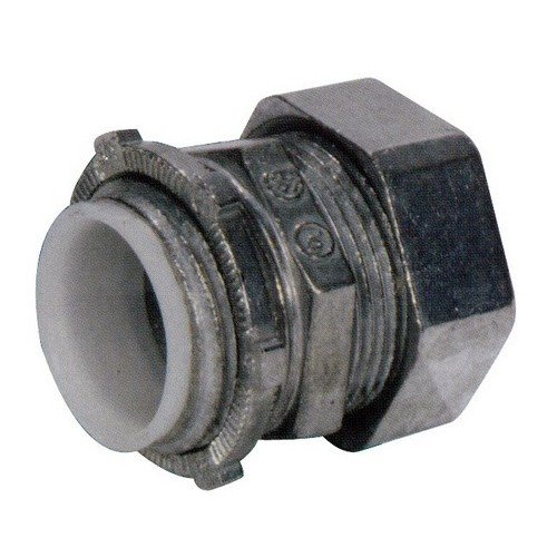 Morris Products 14928 EMT Compression Connector, Insulated Throat, Zinc Die Cast, 3-1/2
