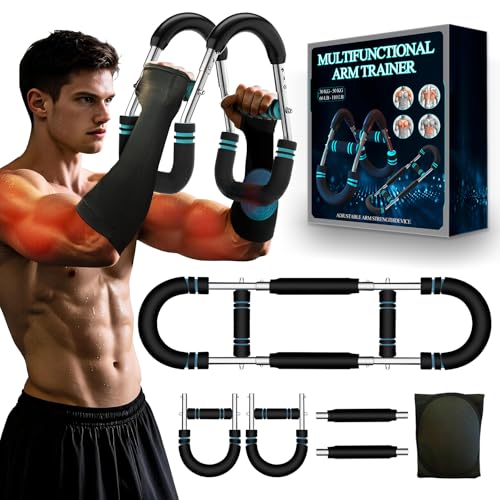 Twister Arm Trainer 5 Resistenza Regolabile 30-50 kg - Muscle Attrezzo Portatile con 2 Protettive per Braccia, Rafforza Braccia, Petto e Spalle, Pettorali Attrezzi per Casa, Ufficio