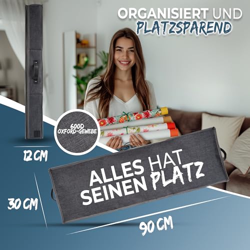 neVaxx-Premium Aufbewahrungstasche für Geschenkpapier-wasserdichtes 600D Oxford-Geschenkpapier aufbewahrung-Geschenkpapierrollen Organizer Dunkelgrau-90x30x12cm (Packung mit 2)