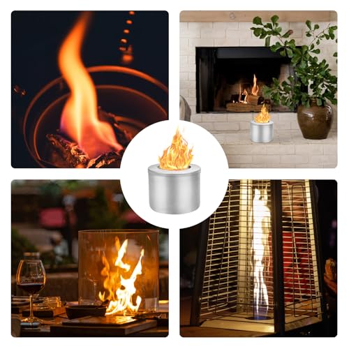 2+2+4 Bioethanol Brennertopf, Universall Edelstahl Brennkammertank für Tischkamin, Inkl Glasfaserwolle für Bioethanol, Ethanol Brennertopf Set für Balkon Terrassen