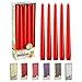 BOLSIUS Long Household Red Taper Candles - 10-inch Unscented Premium Quality Wax - 7.5 Hour Long Burning Dripless Candles Bulk Pack of 10 for Home Decor, Wedding, Parties and Special Occasions