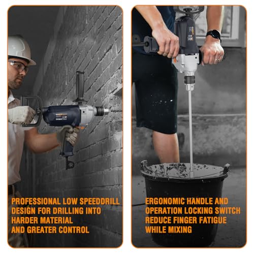 MAXXT Drill Mixer Set with Spade Handle 1/2 inch Electric Corded Mixing Drill Machine 9A Motor Concrete Mud Mixer by MAXXT - Image 6