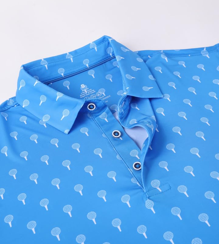 Image of Damipow Premium Golf Shirts for Men Dry Fit Performance Polo Short Sleeve Collared Shirt
