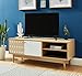 BAÏTA Leika Meuble TV, Chêne et Blanc, 120cm
