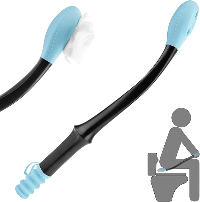 Butt Wiper for Fat People Disabled, Jhua 15.7" Silicone Toilet Aids for Wiping, Comfort Bottom