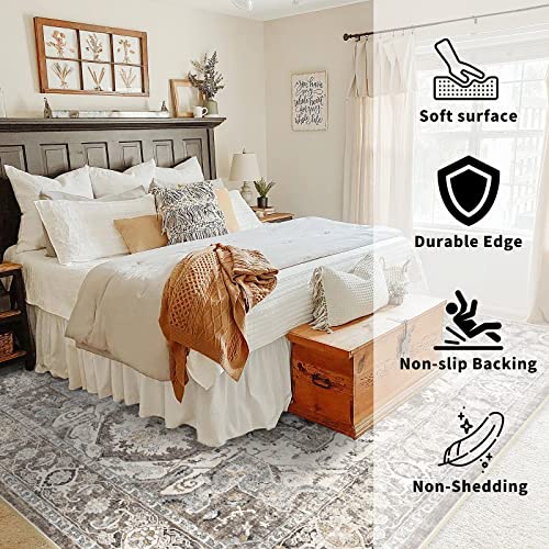 YOUFORTONG Area Rugs 9x12 Washable Non-Slip Rug Stain Resistant Rugs for Living Room Dining Room Bedroom Low-Pile and Ultra Soft Area Rug (Beige, 9x12)