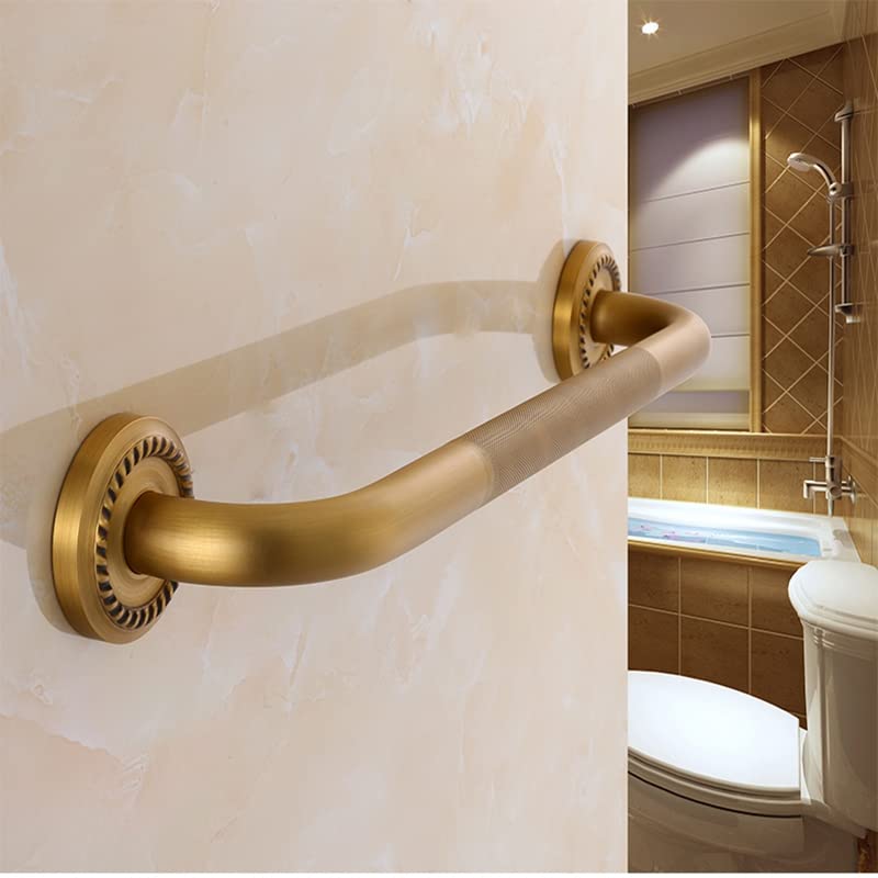 1PCS Copper Antique Bathroom Handrails European Style Toilet Elderly Antiskid Handle Toilet Bath Handle - (Color: No Need Punching)